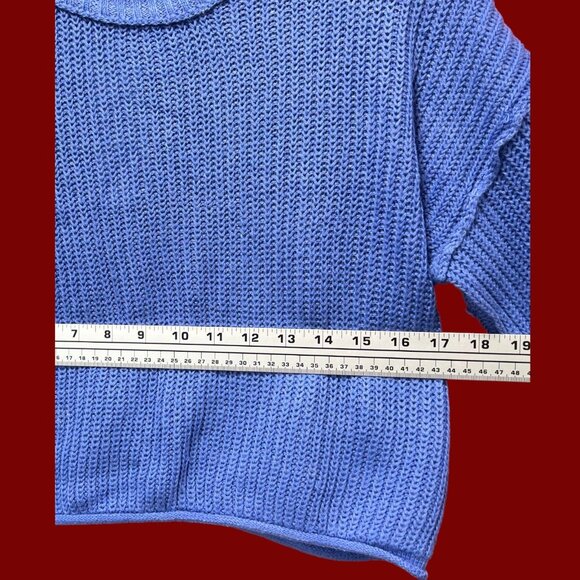 Wild Fable - Women's Ribbed Knit Crop Sweater Long Sleeve Crew Neck - Blue - XS - Picture 5 of 13